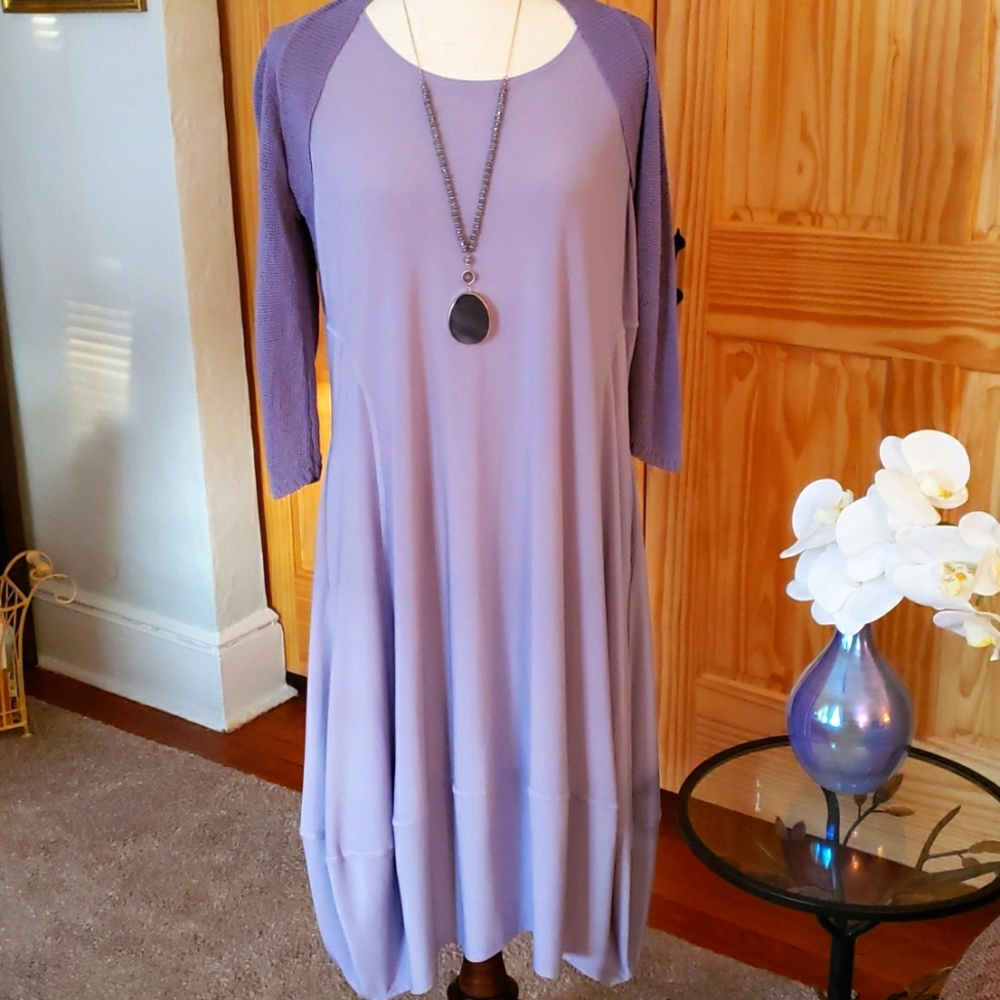 Marla Wynne Pale Lavender Stretch Sleeveless Dress Size L